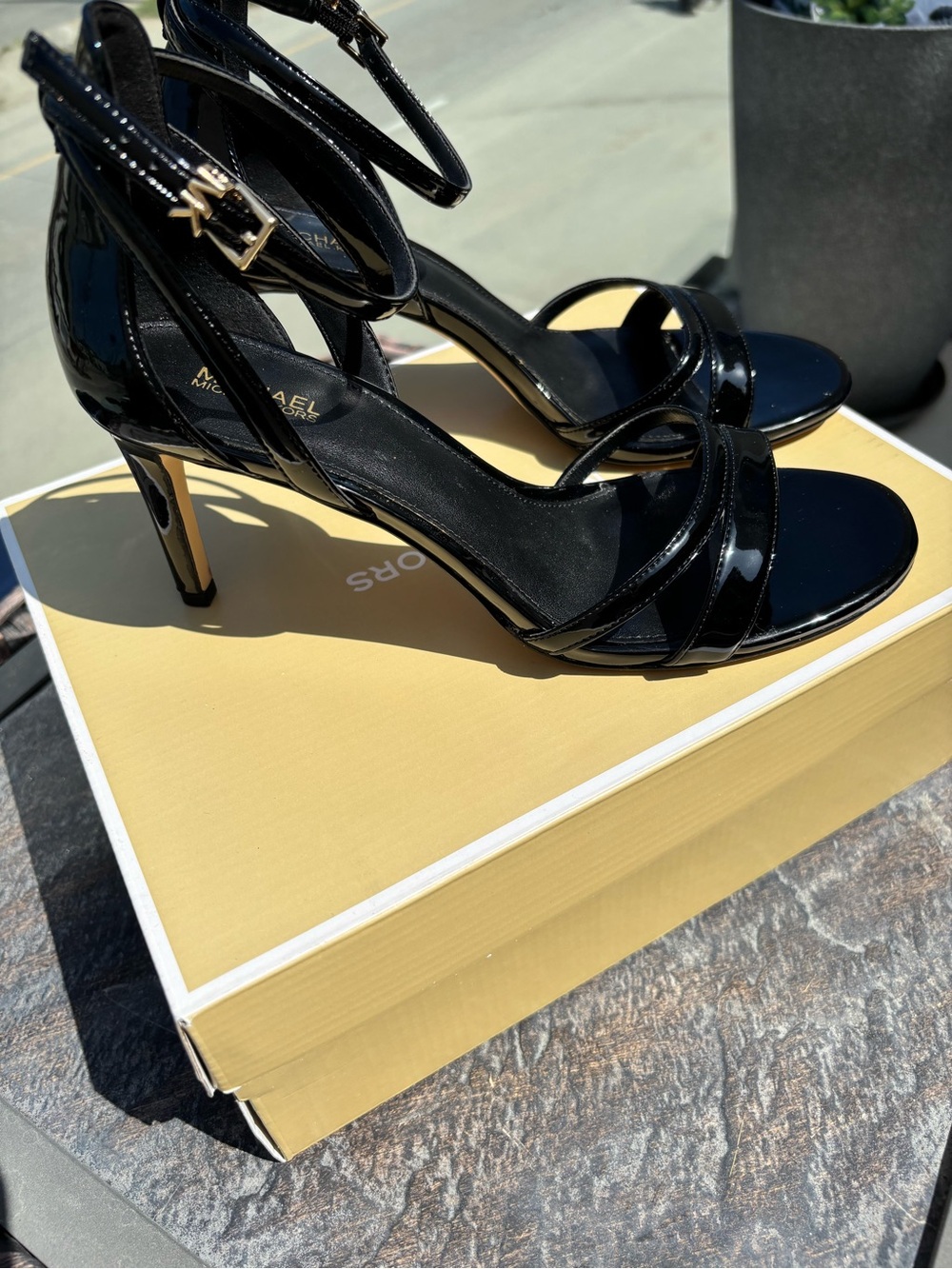 Michael Kors Black Patent Leather Ankle-Strap Heels - Picture 4 of 10